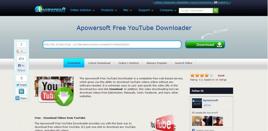 Apowersoft Free YouTube Downloader